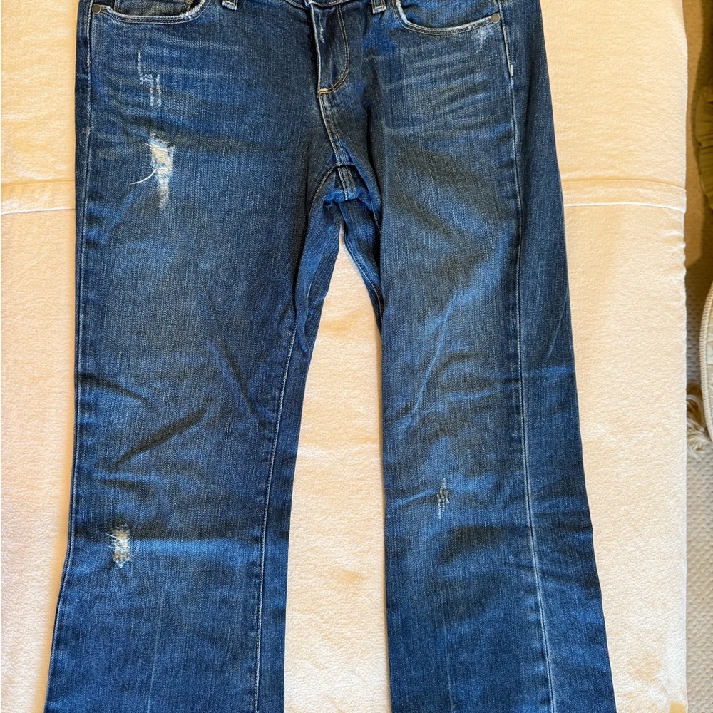 Distressed Blue Jeans